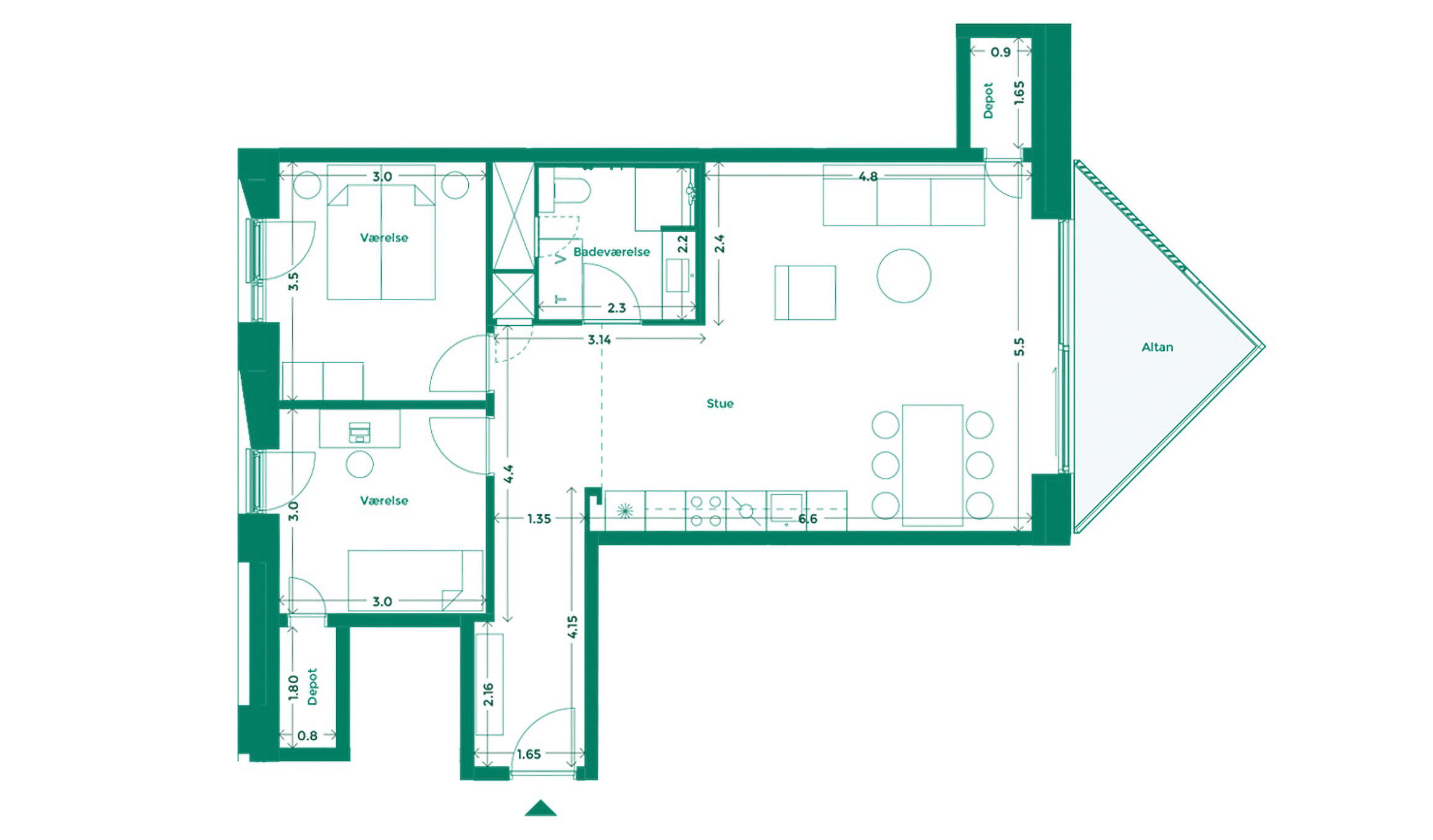 Lejlighedplan Hotelkarreen 121@2X