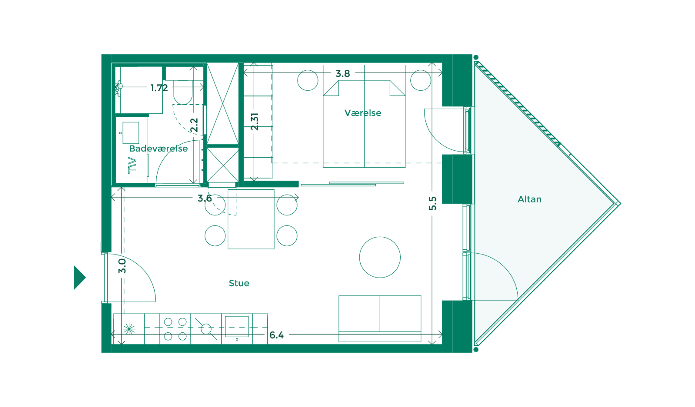 Lejlighedplan Hotelkarreen 122@2X