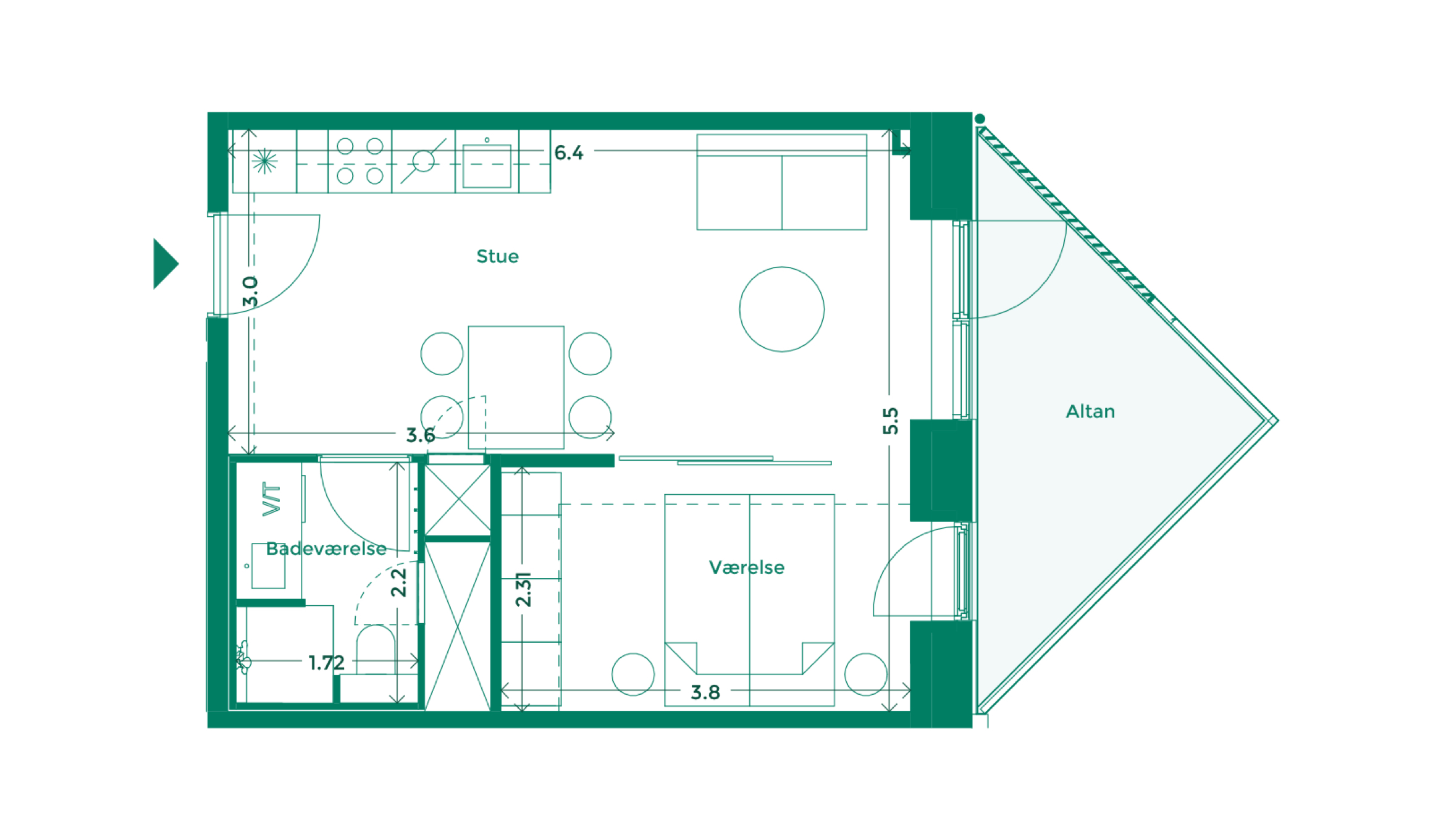Lejlighedplan Hotelkarreen 127@2X