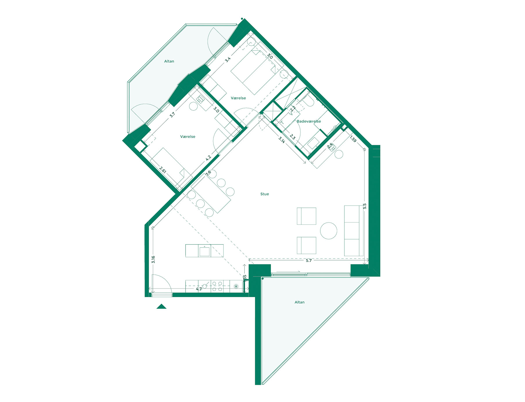 Lejlighedplan Hotelkarreen 133@2X