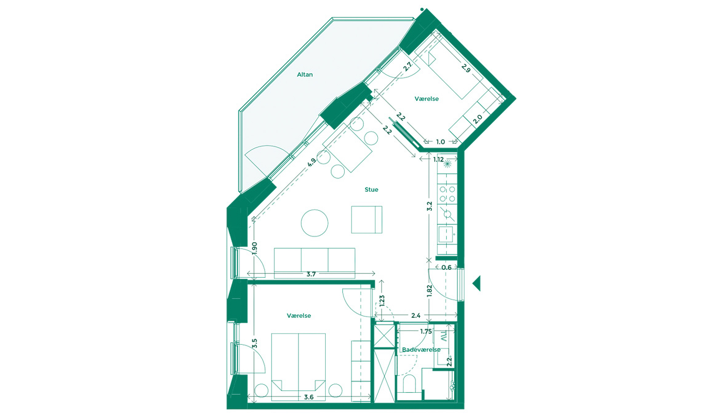 Lejlighedplan Hotelkarreen 134@2X