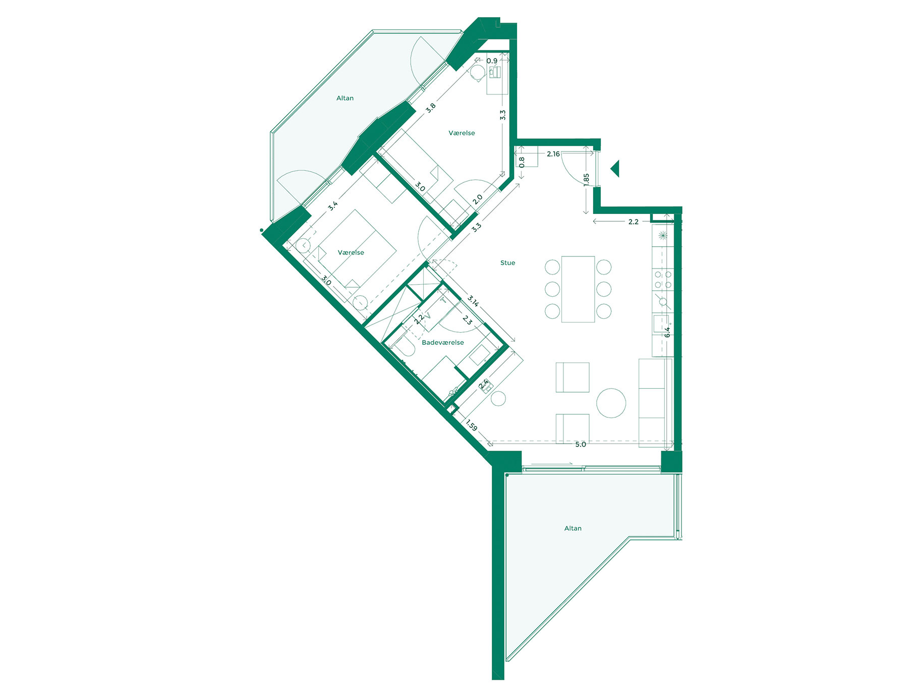 Lejlighedplan Hotelkarreen 148@2X