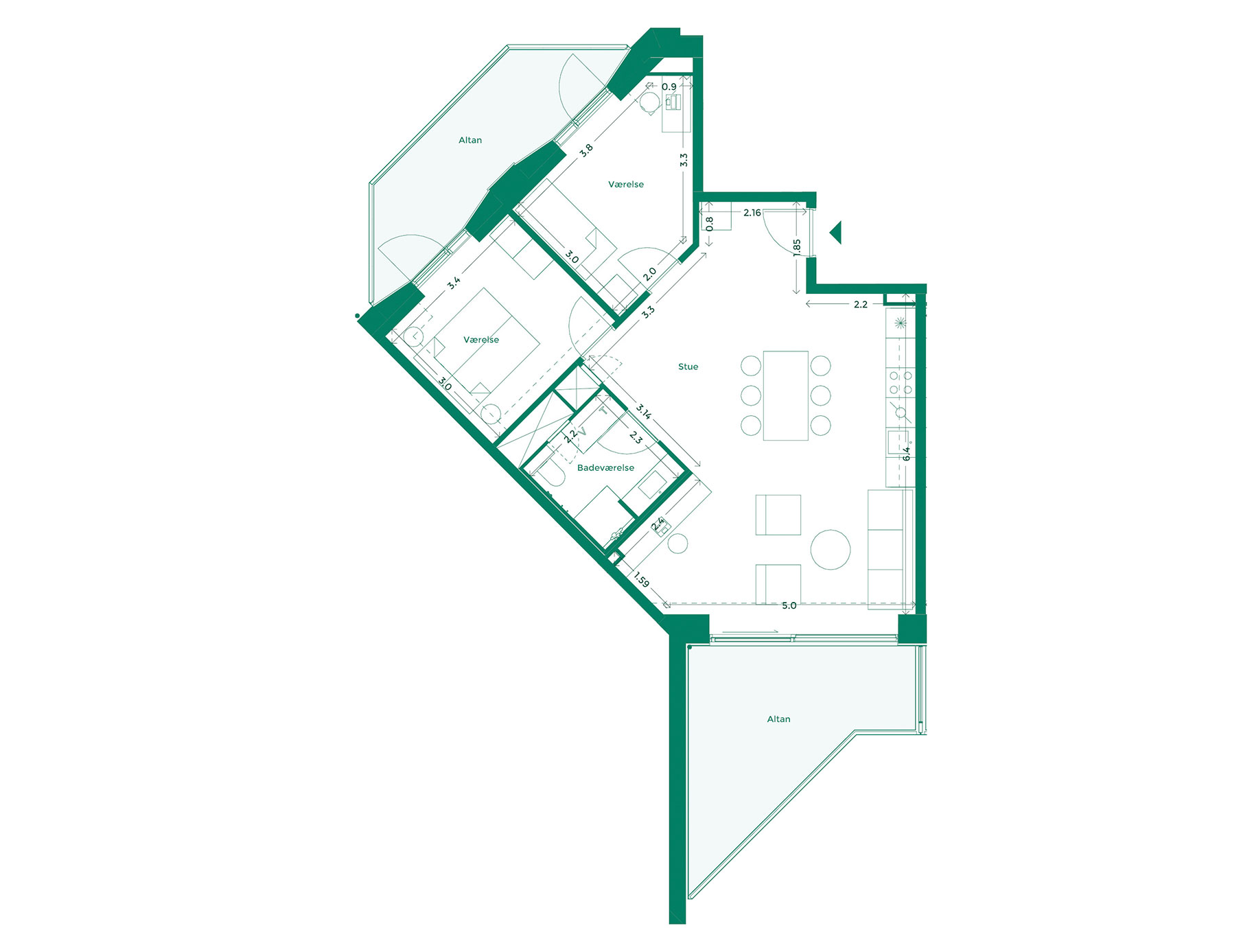 Lejlighedplan Hotelkarreen 150@2X