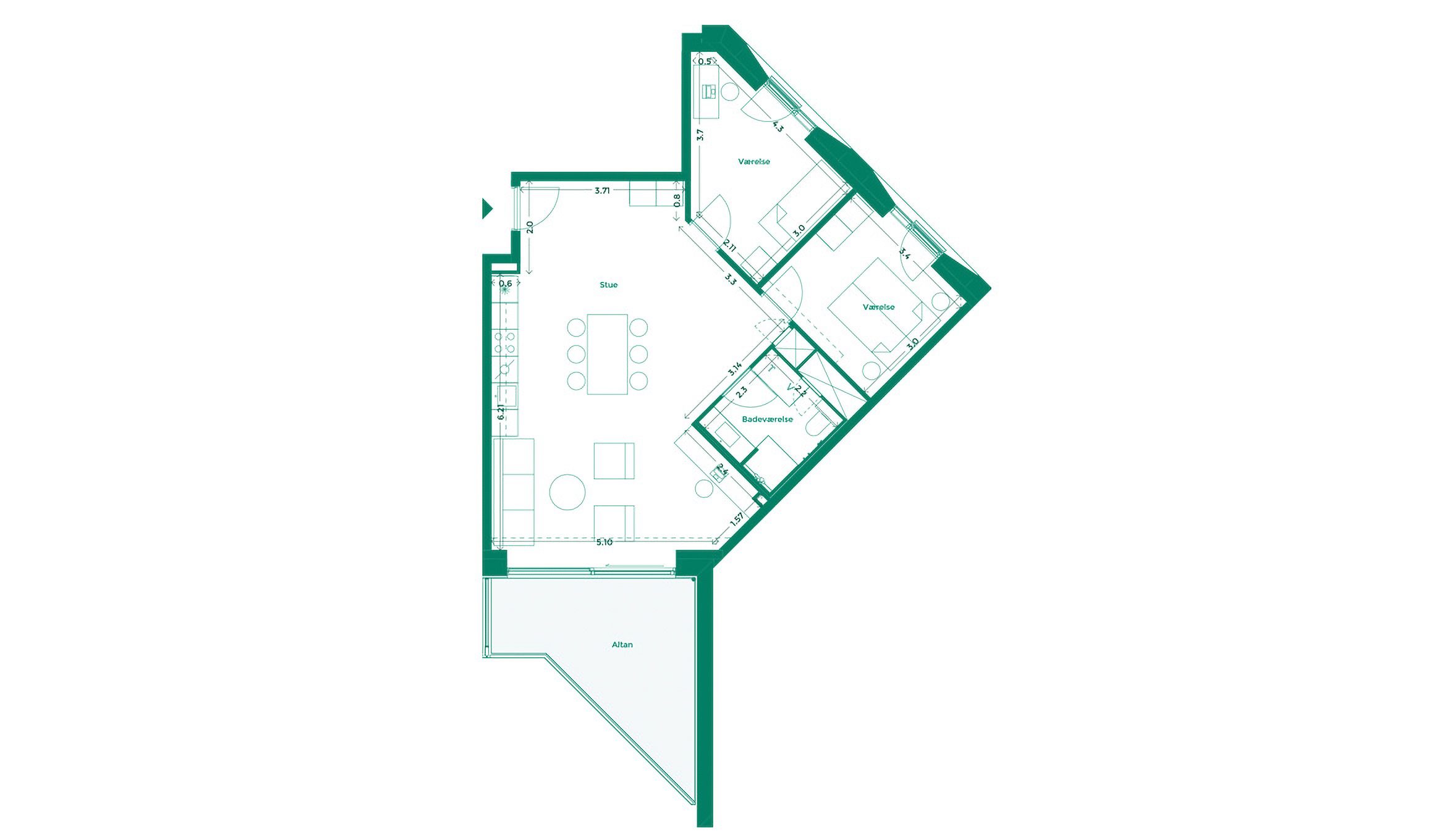 Lejlighedplan Hotelkarreen 151@2X