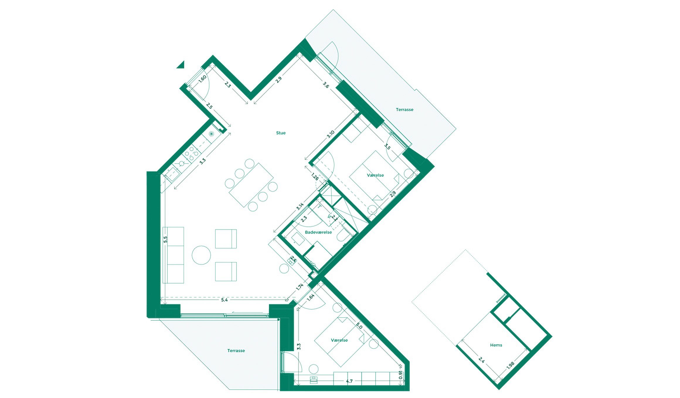 Lejlighedplan Hotelkarreen 160@2X