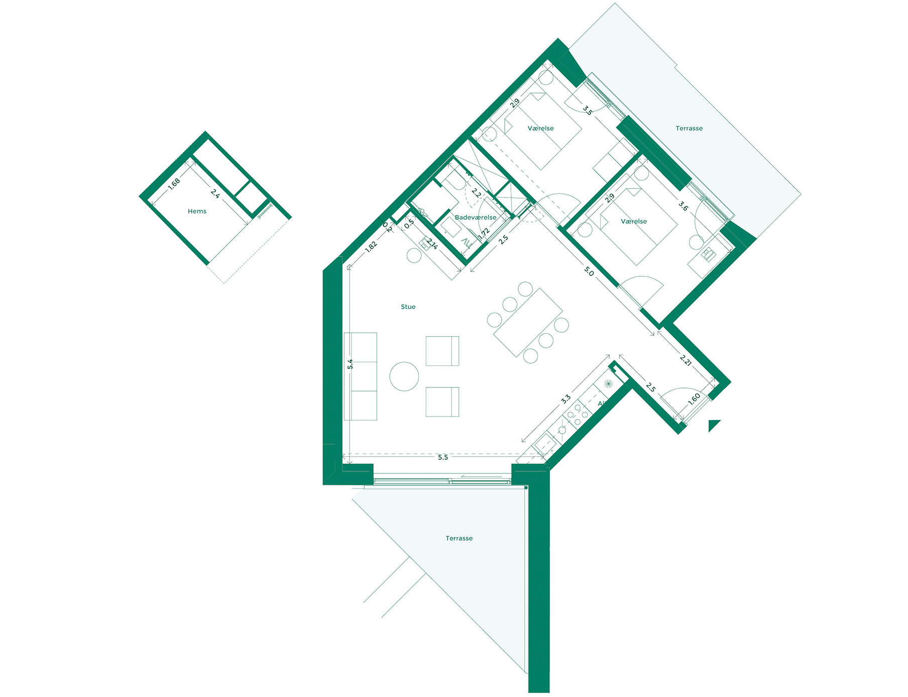 Lejlighedplan Hotelkarreen 162@2X