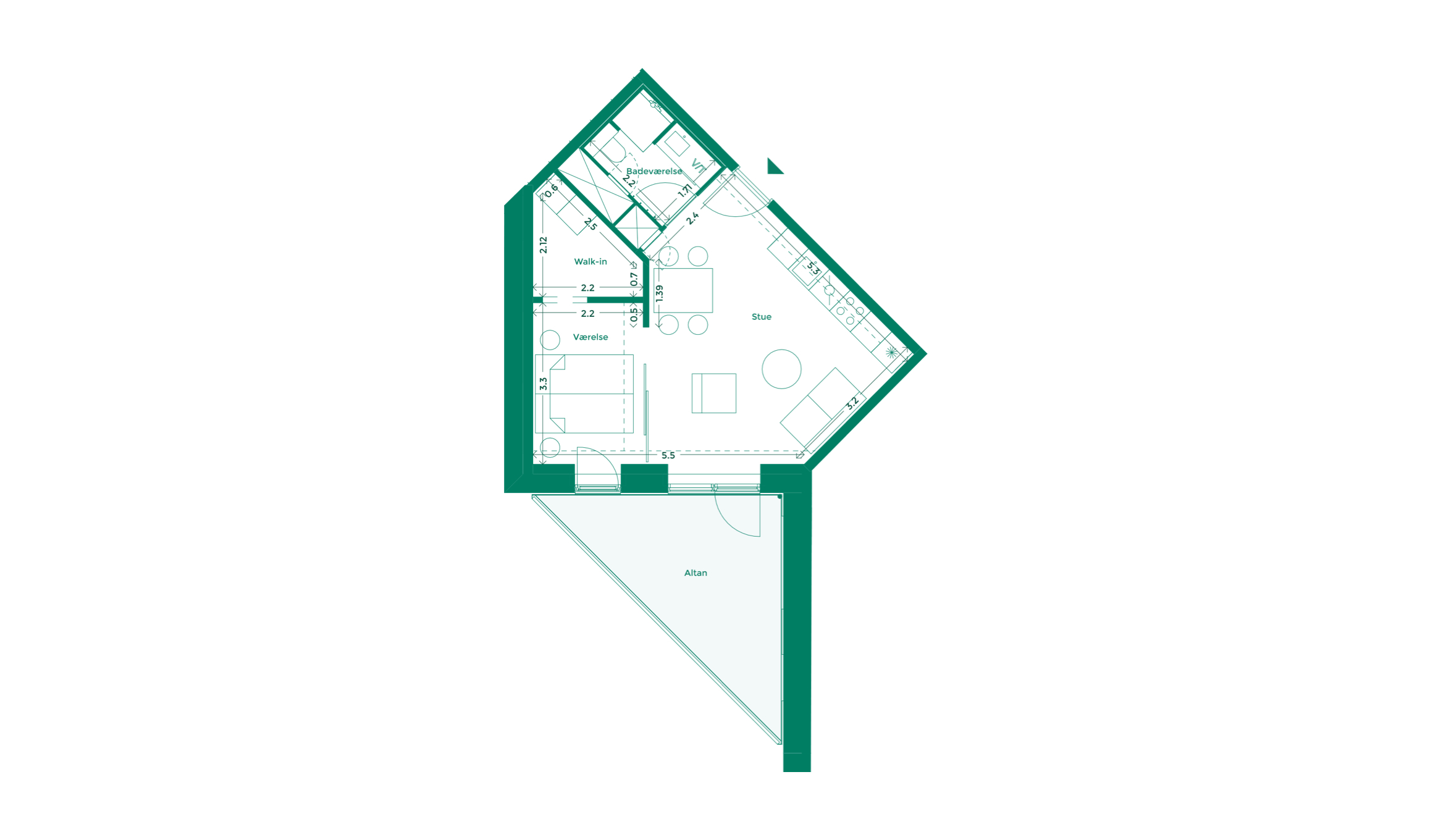 Lejlighedplan Hotelkarreen 167@2X