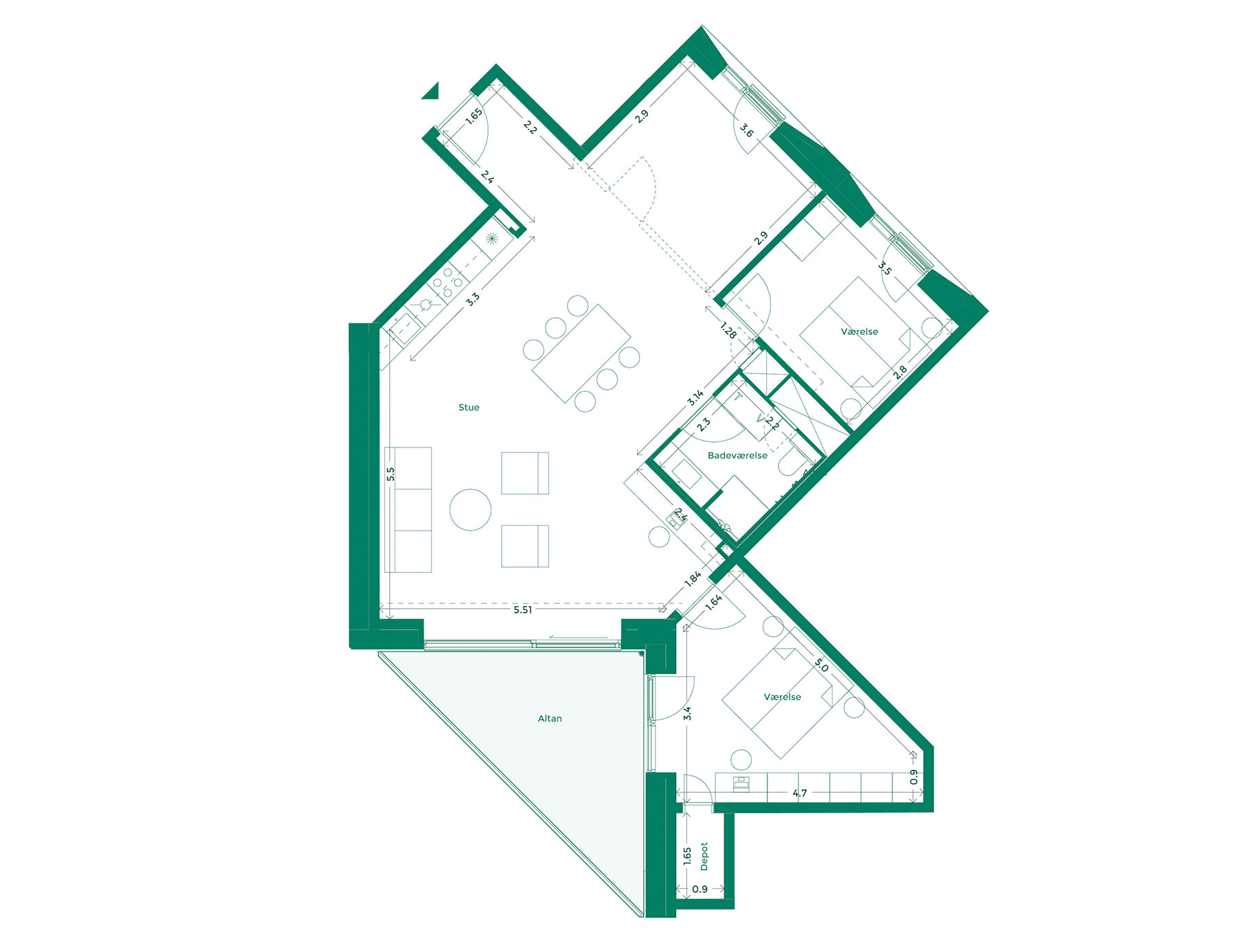 Lejlighedplan Hotelkarreen 169@2X