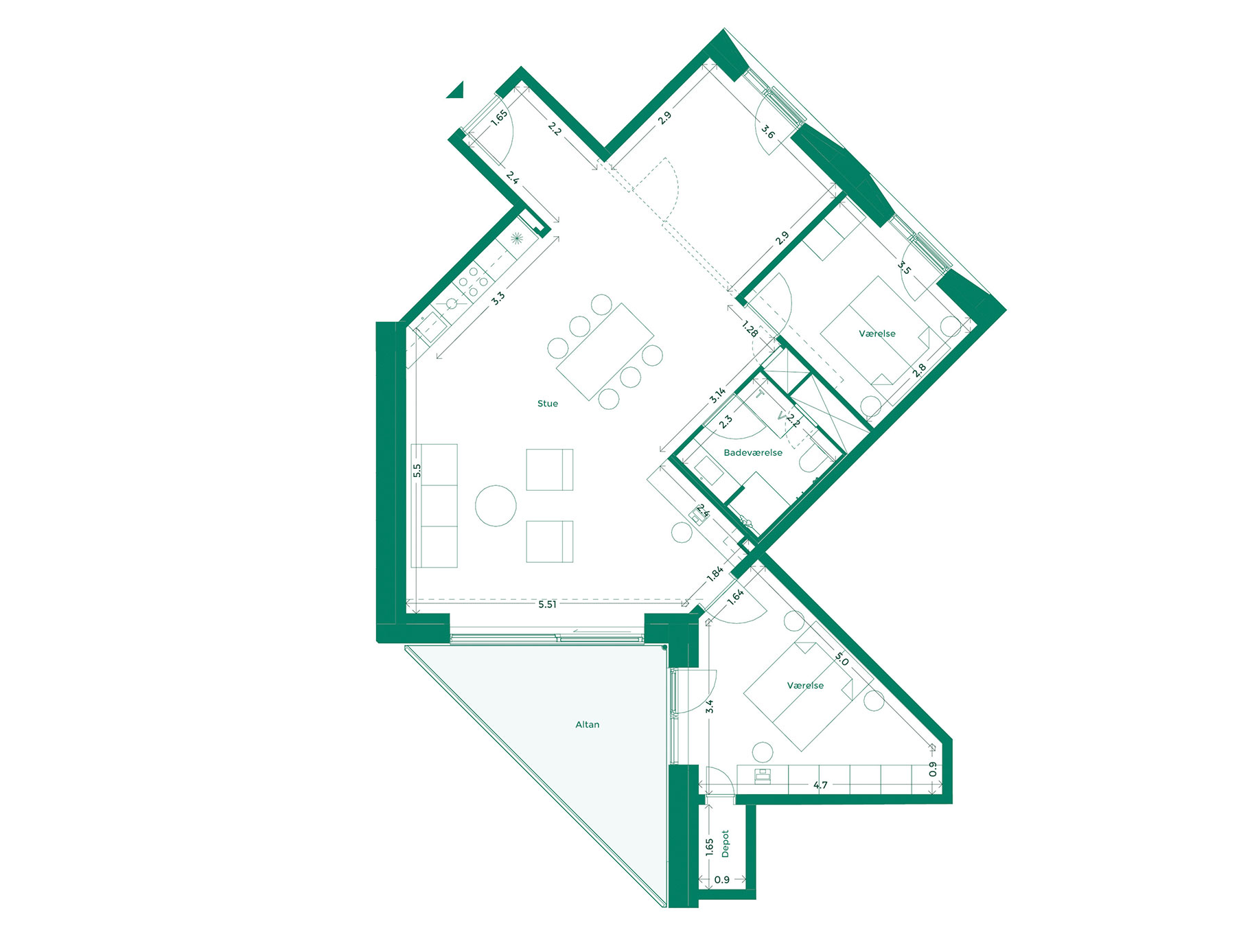Lejlighedplan Hotelkarreen 172@2X