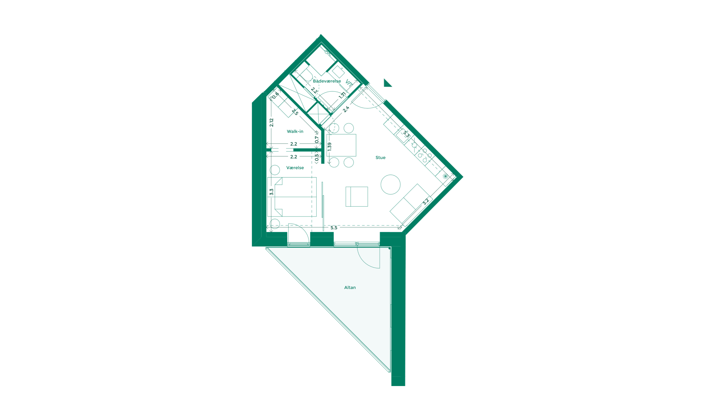 Lejlighedplan Hotelkarreen 173@2X