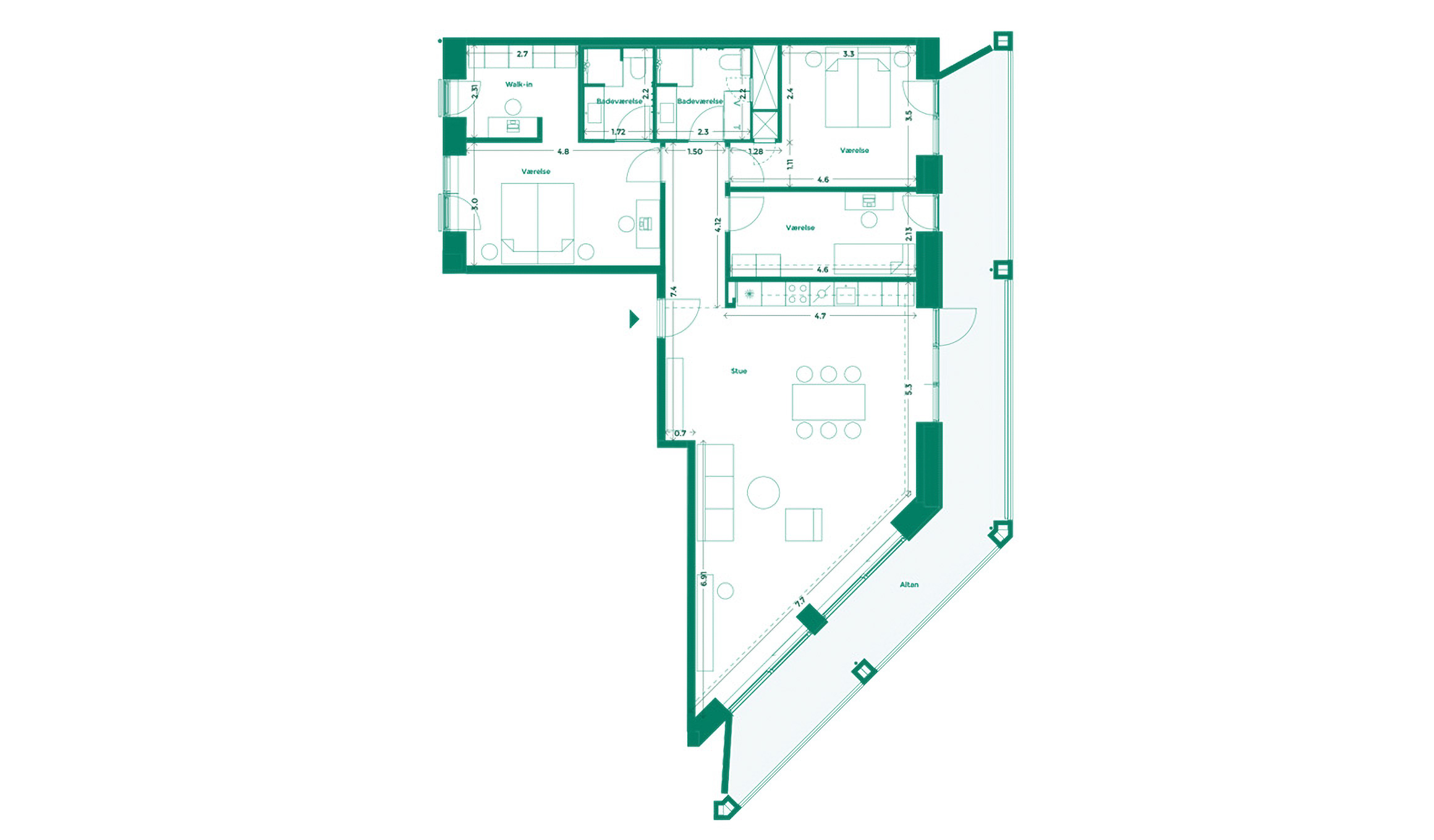 Lejlighedplan Hotelkarreen 197@2X