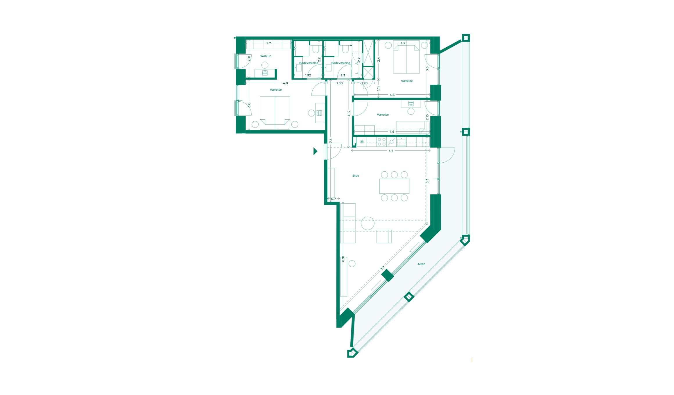 Lejlighedplan Hotelkarreen 199@2X