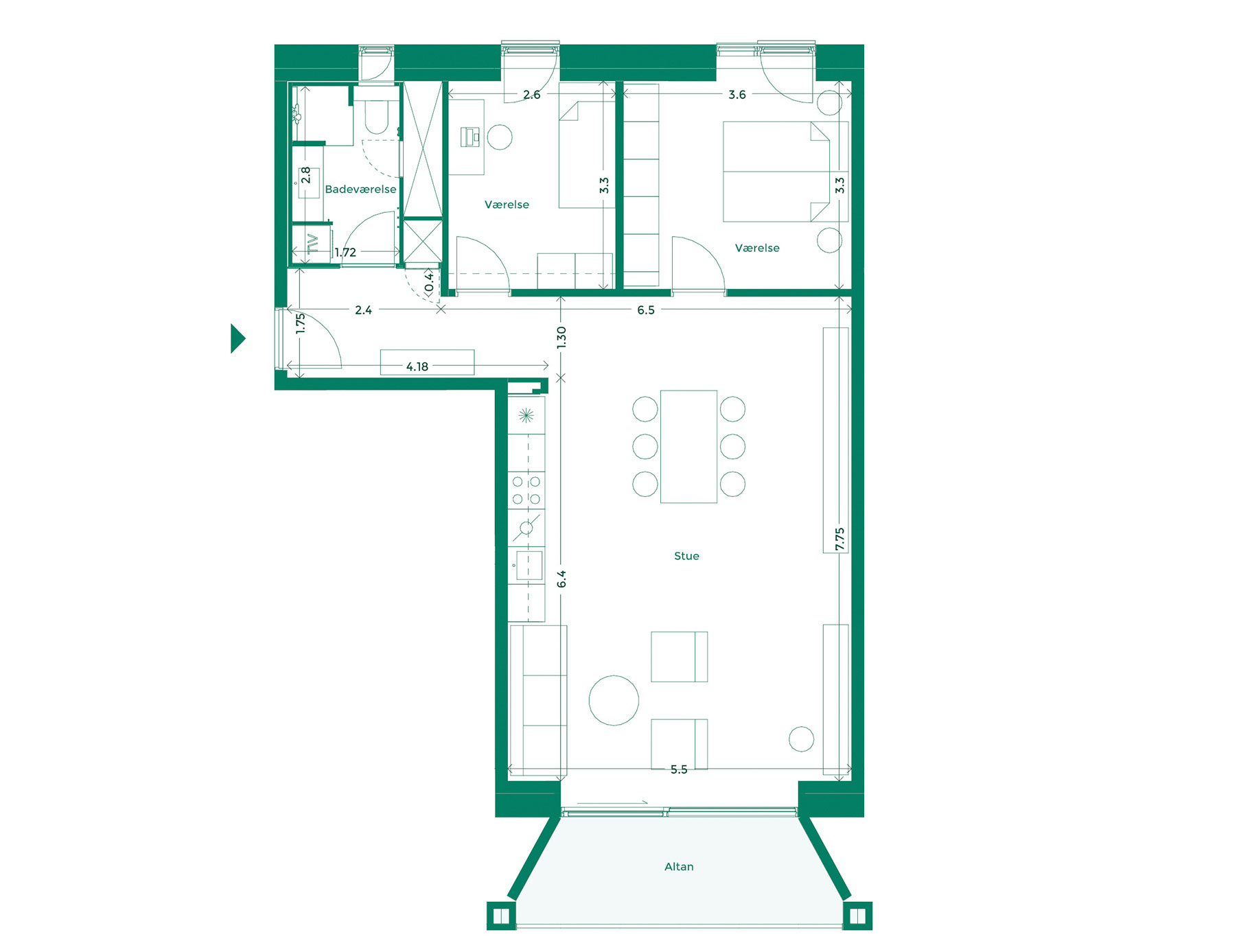 Lejlighedplan Hotelkarreen 201@2X
