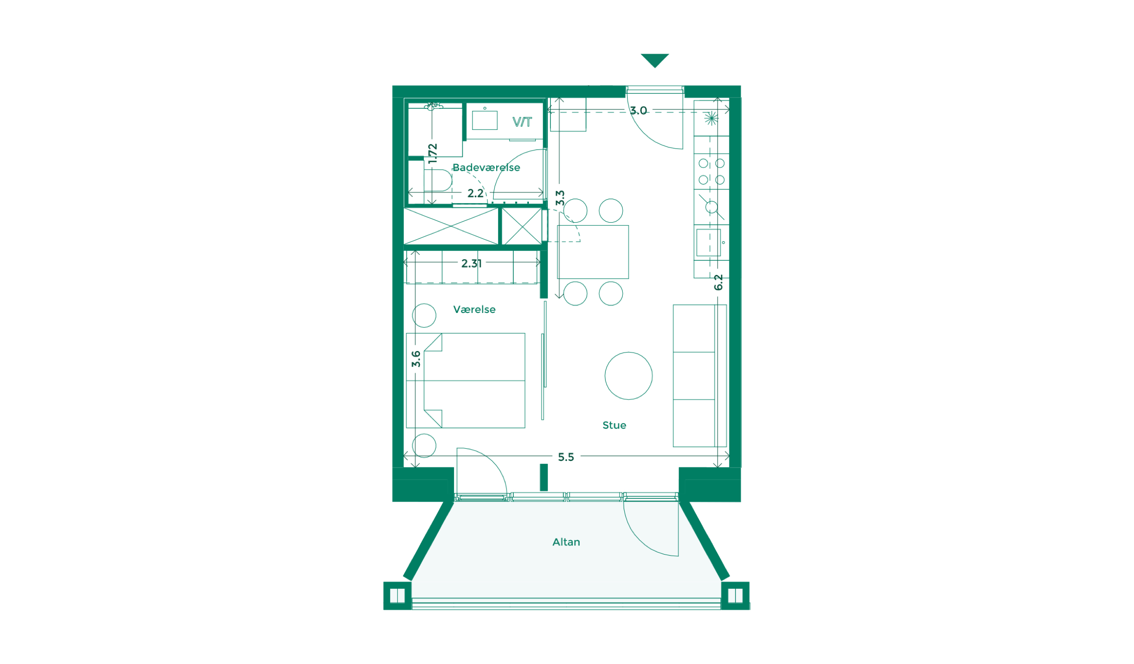 Lejlighedplan Hotelkarreen 203@2X