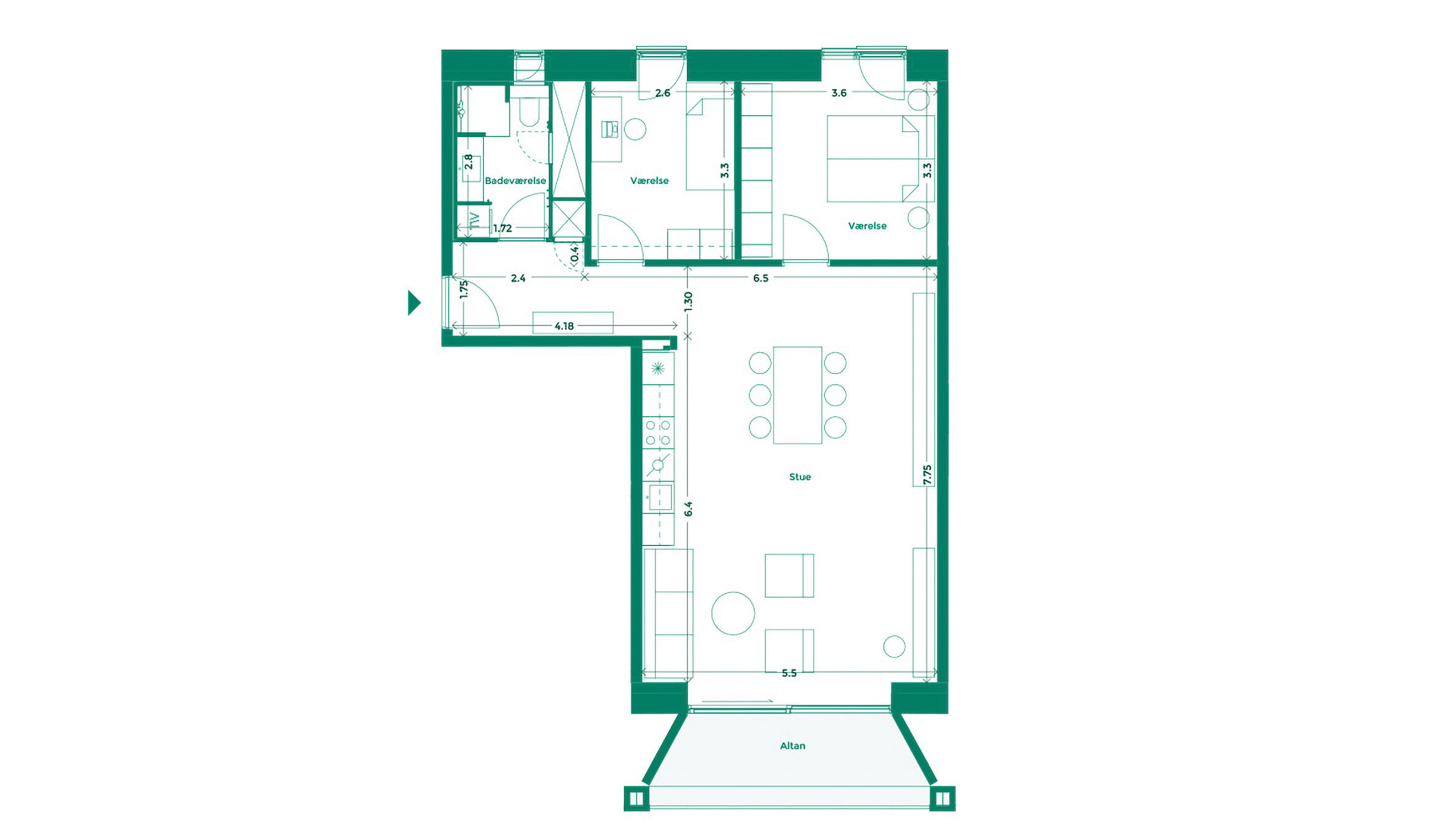 Lejlighedplan Hotelkarreen 209@2X