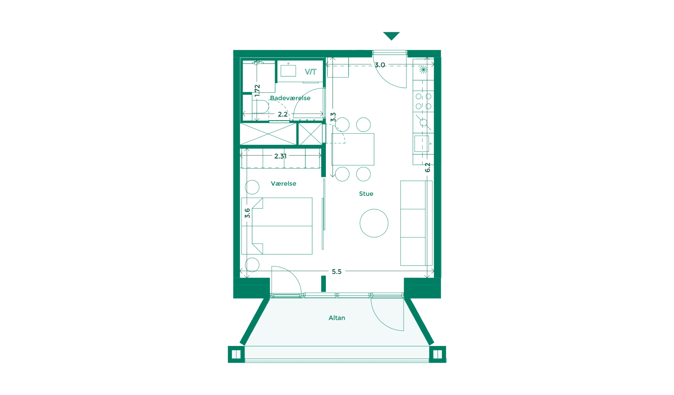 Lejlighedplan Hotelkarreen 211@2X