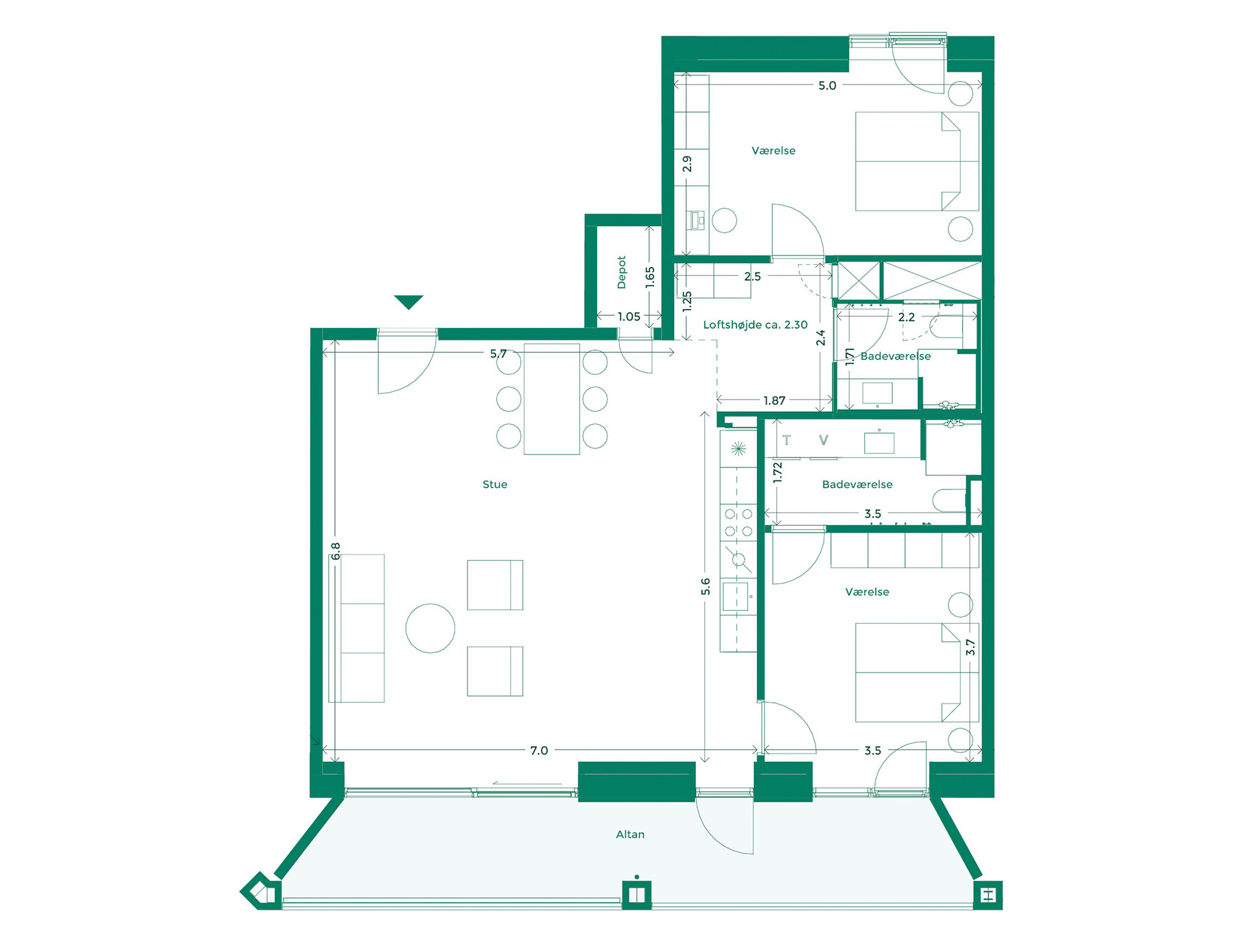 Lejlighedplan Hotelkarreen 213@2X