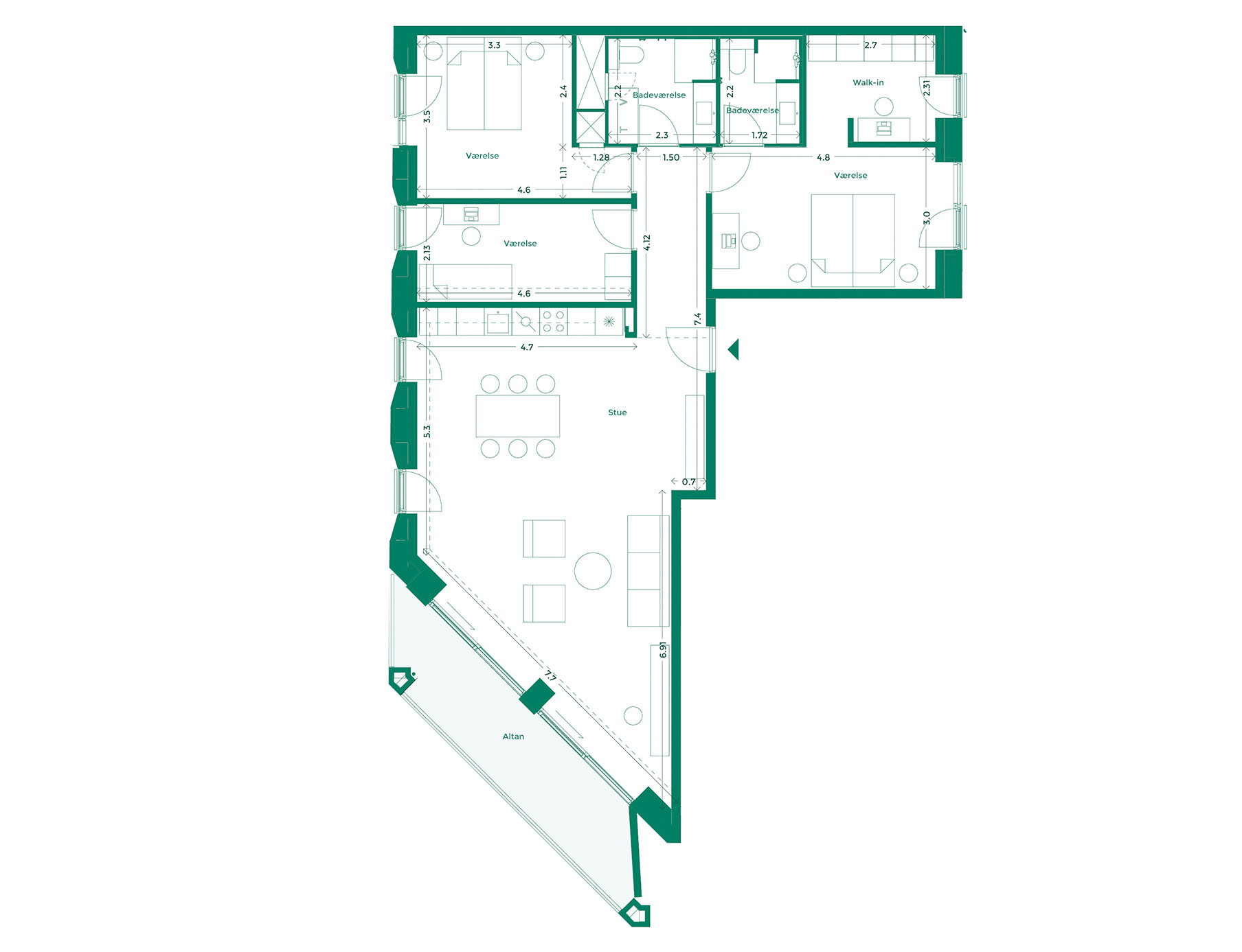 Lejlighedplan Hotelkarreen 214@2X