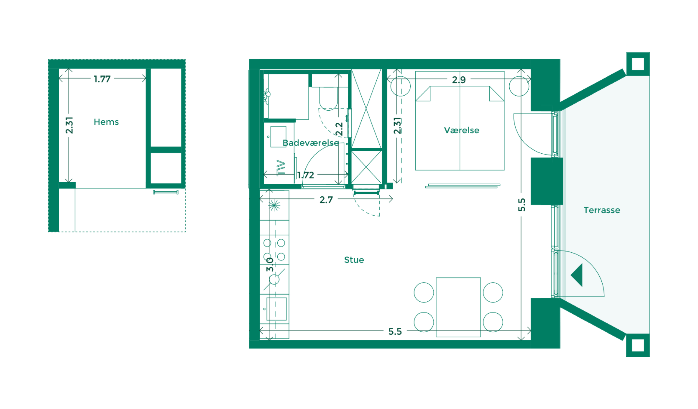 Lejlighedplan Teaterkarreen 309@2X