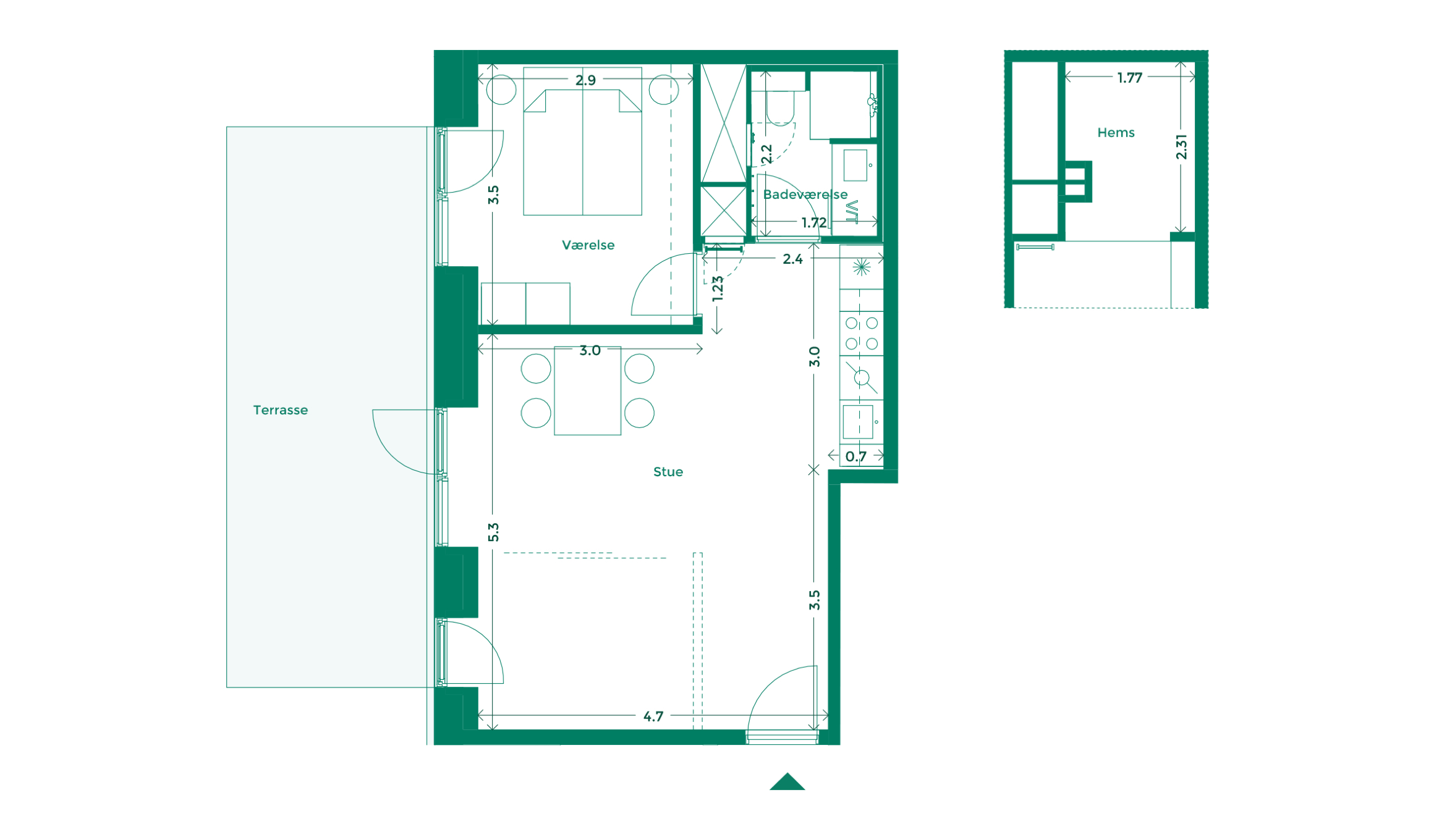 Lejlighedplan Teaterkarreen 348@2X